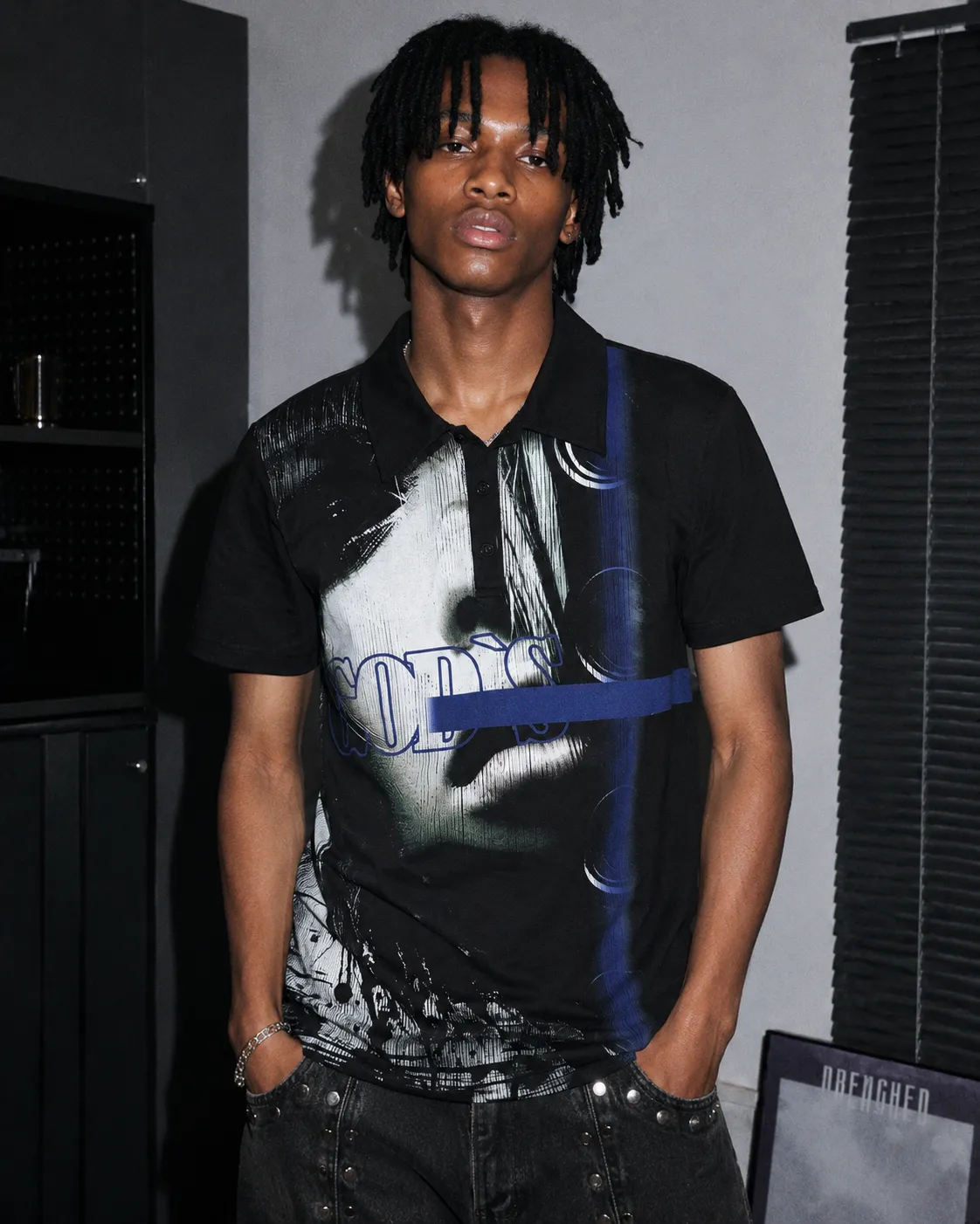 Retro High Street Hip-Hop Personalized Printed Polo Shirt sold by KIIKIO product image thumbnail 2