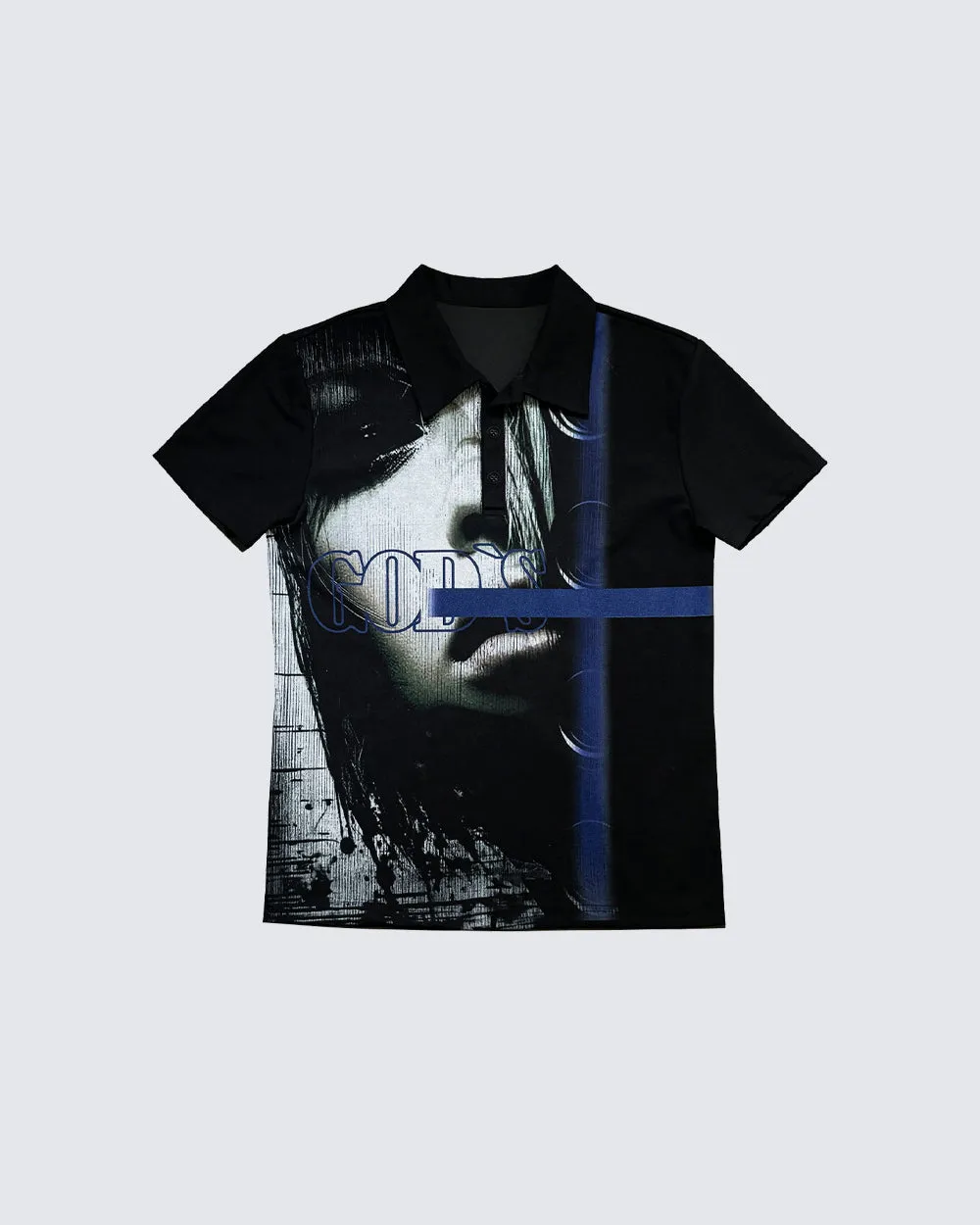 Retro High Street Hip-Hop Personalized Printed Polo Shirt sold by KIIKIO