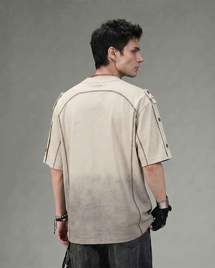Utility Vintage Contrast Stitch Button Henley New Tee sold by KIIKIO product image thumbnail 2