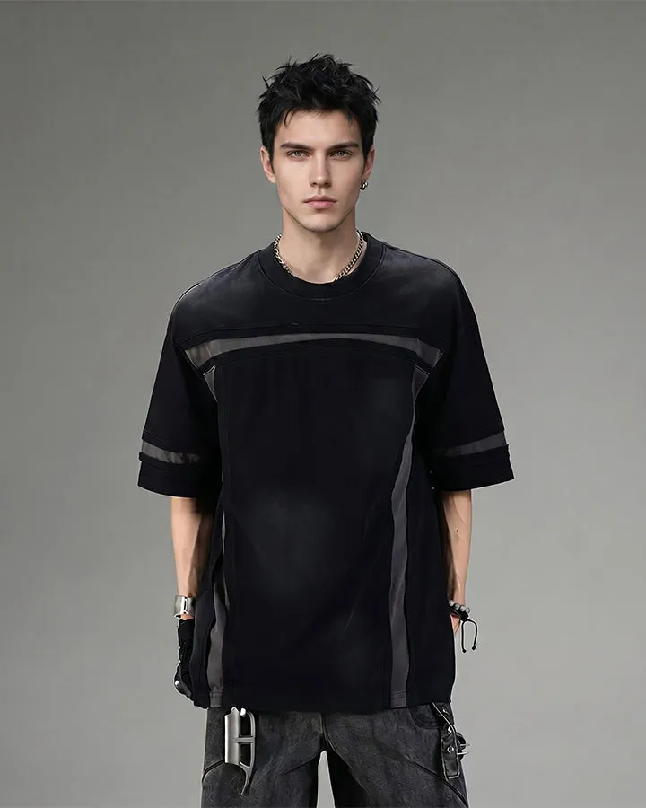 American Utility Contrast Panel Boxy New Tee sold by KIIKIO product image thumbnail 2