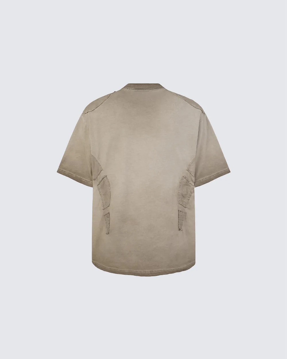 Grunge Washed Raw Edge Patchwork Boxy Tee New sold by KIIKIO product image thumbnail 3