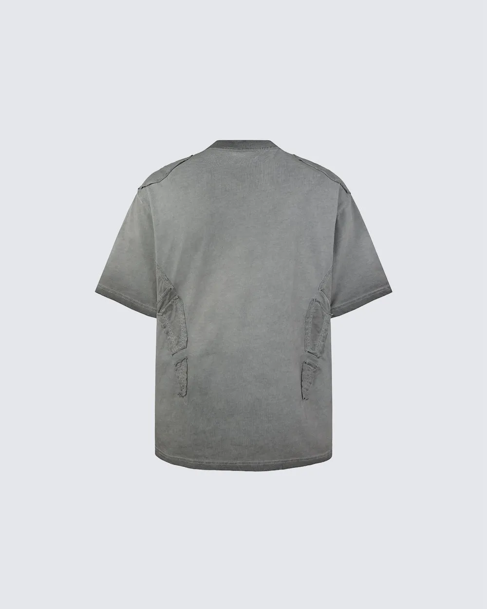 Grunge Washed Raw Edge Patchwork Boxy Tee New sold by KIIKIO product image thumbnail 4