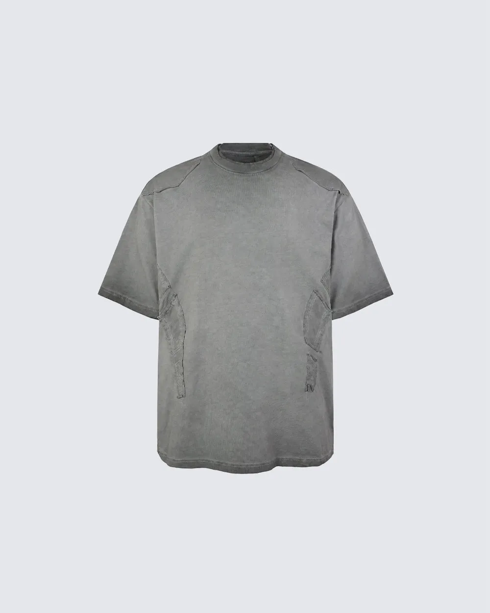 Grunge Washed Raw Edge Patchwork Boxy Tee New sold by KIIKIO
