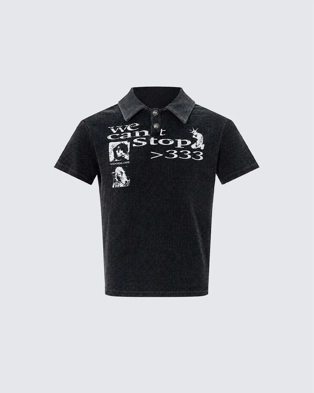 High Street Graphic Textured Washed New Polo T-Shirt sold by KIIKIO product image thumbnail 4