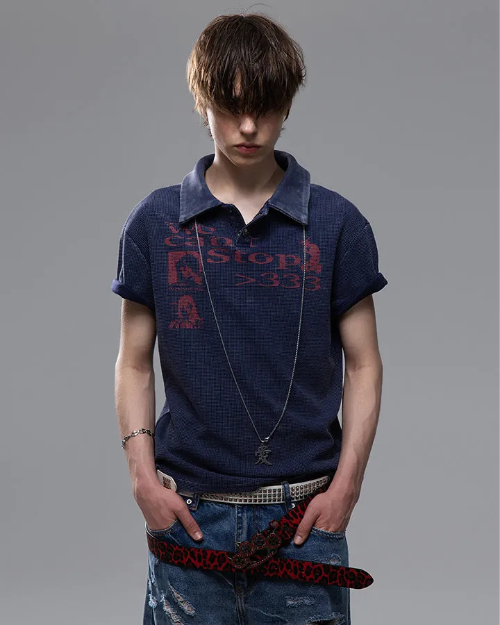 High Street Graphic Textured Washed New Polo T-Shirt sold by KIIKIO product image thumbnail 2