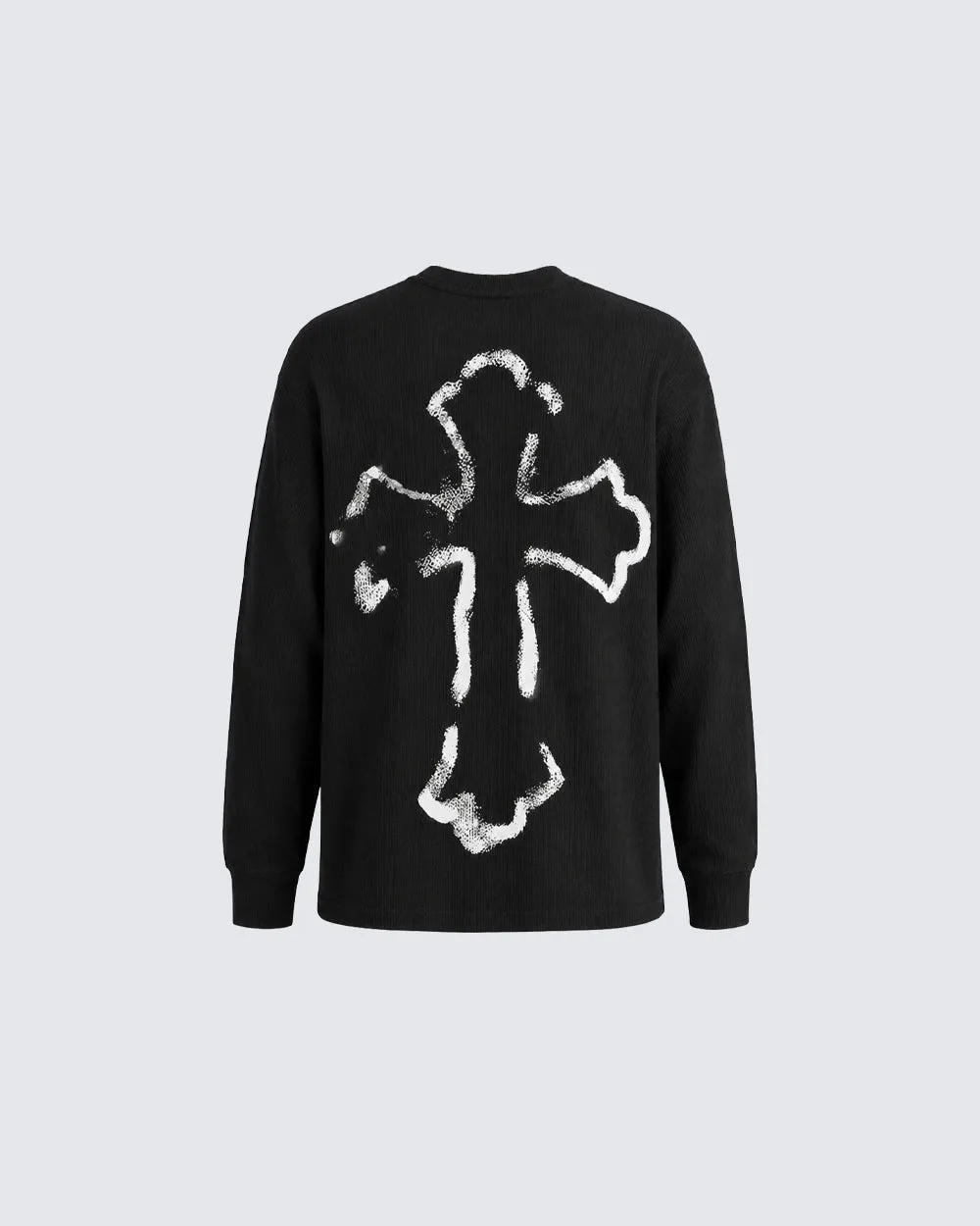 KIIKIO Dark Retro Skull-Print Long-Sleeve T-Shirt sold by KIIKIO product image thumbnail 3
