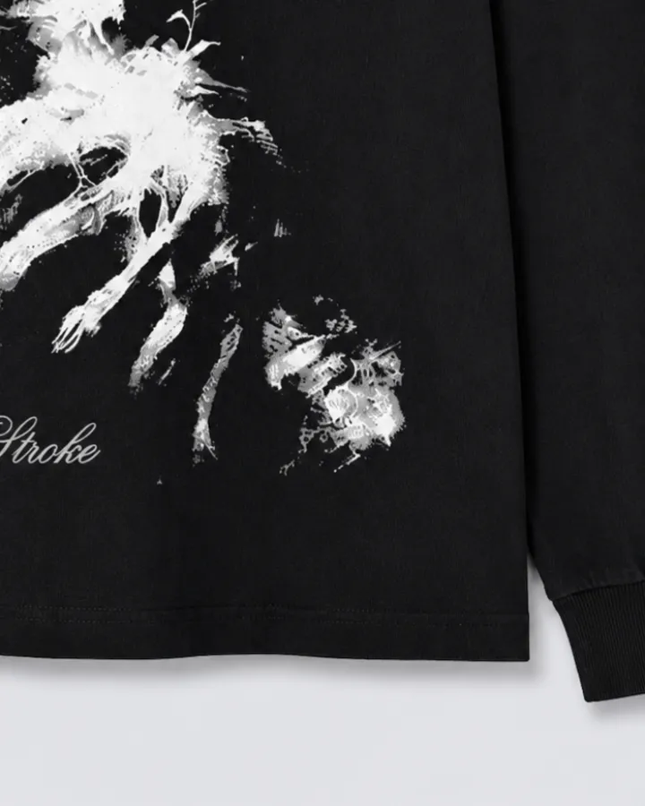 KIIKIO Dark Retro Skull-Print Long-Sleeve T-Shirt sold by KIIKIO product image thumbnail 5