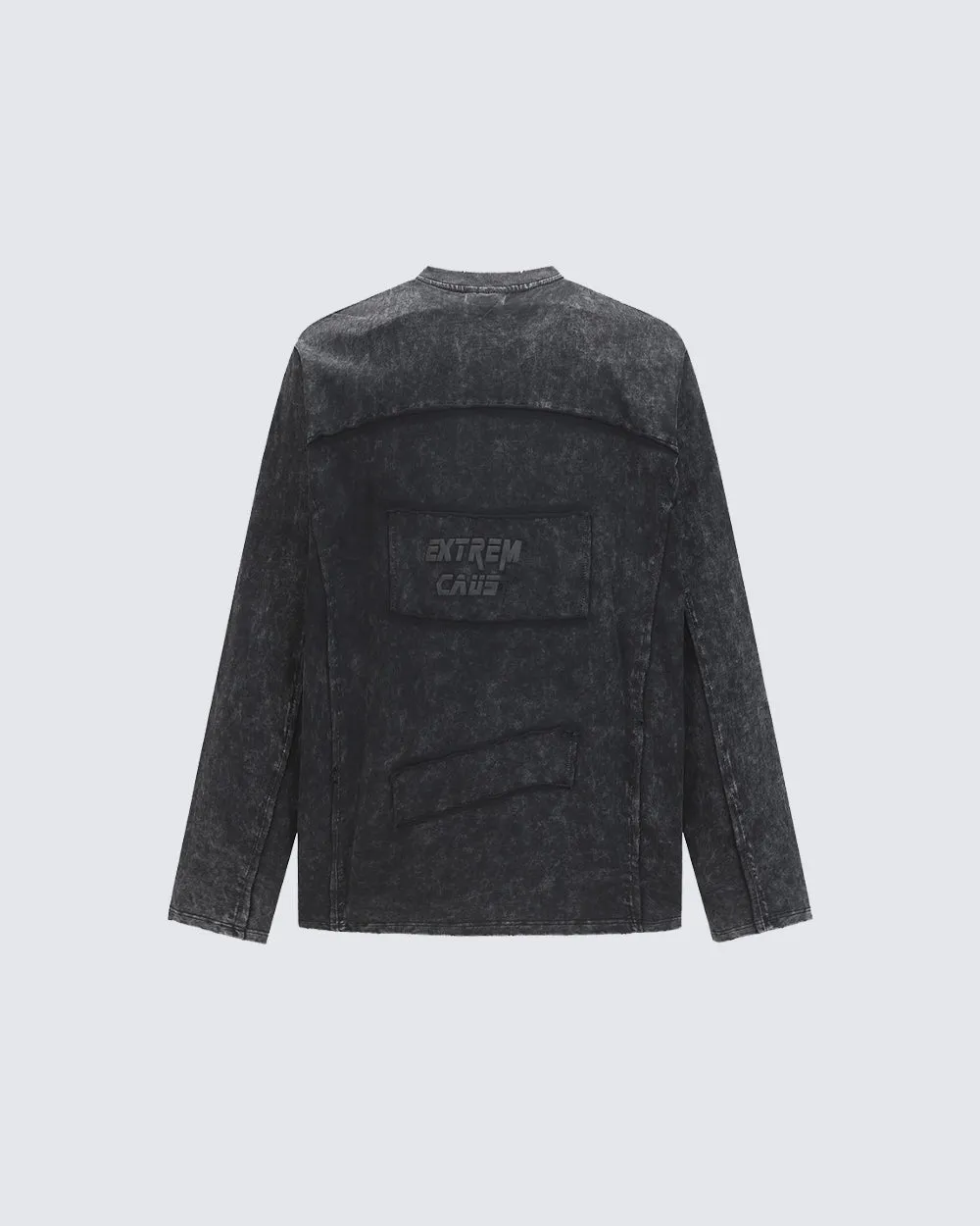 KIIKIO Simple Washed Panel Seam Long-Sleeve T-Shirt sold by KIIKIO product image thumbnail 5