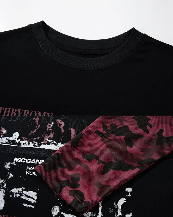 KIIKIO Dark Camo Layered Graphic Long Sleeve Tee sold by KIIKIO product image thumbnail 3