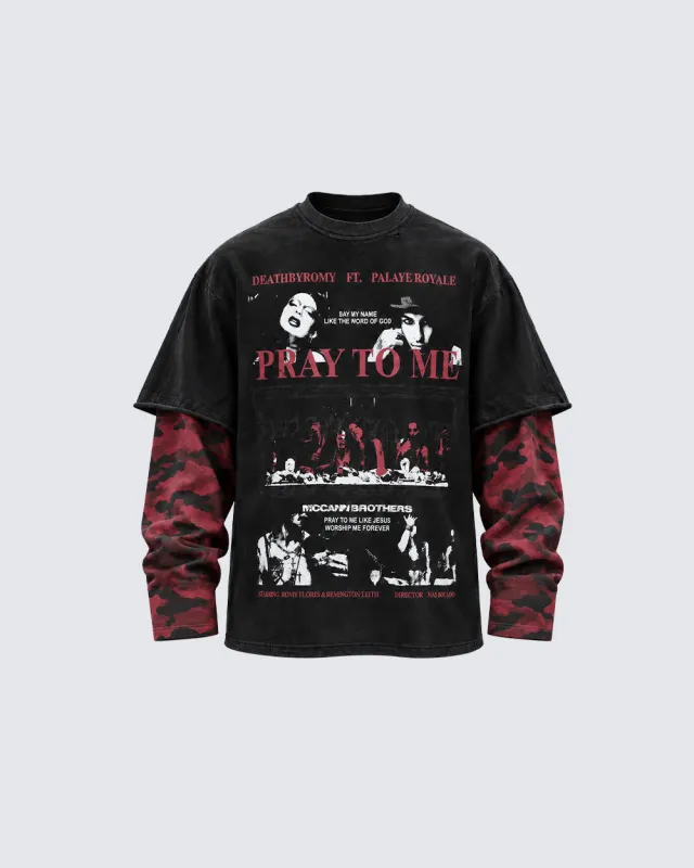KIIKIO Dark Camo Layered Graphic Long Sleeve Tee made by KIIKIO