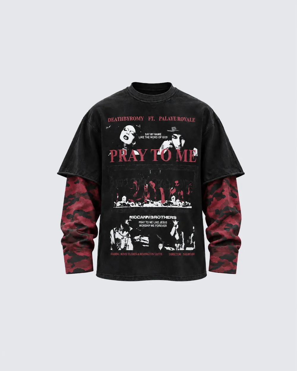 KIIKIO Dark Camo Layered Graphic Long Sleeve Tee sold by KIIKIO