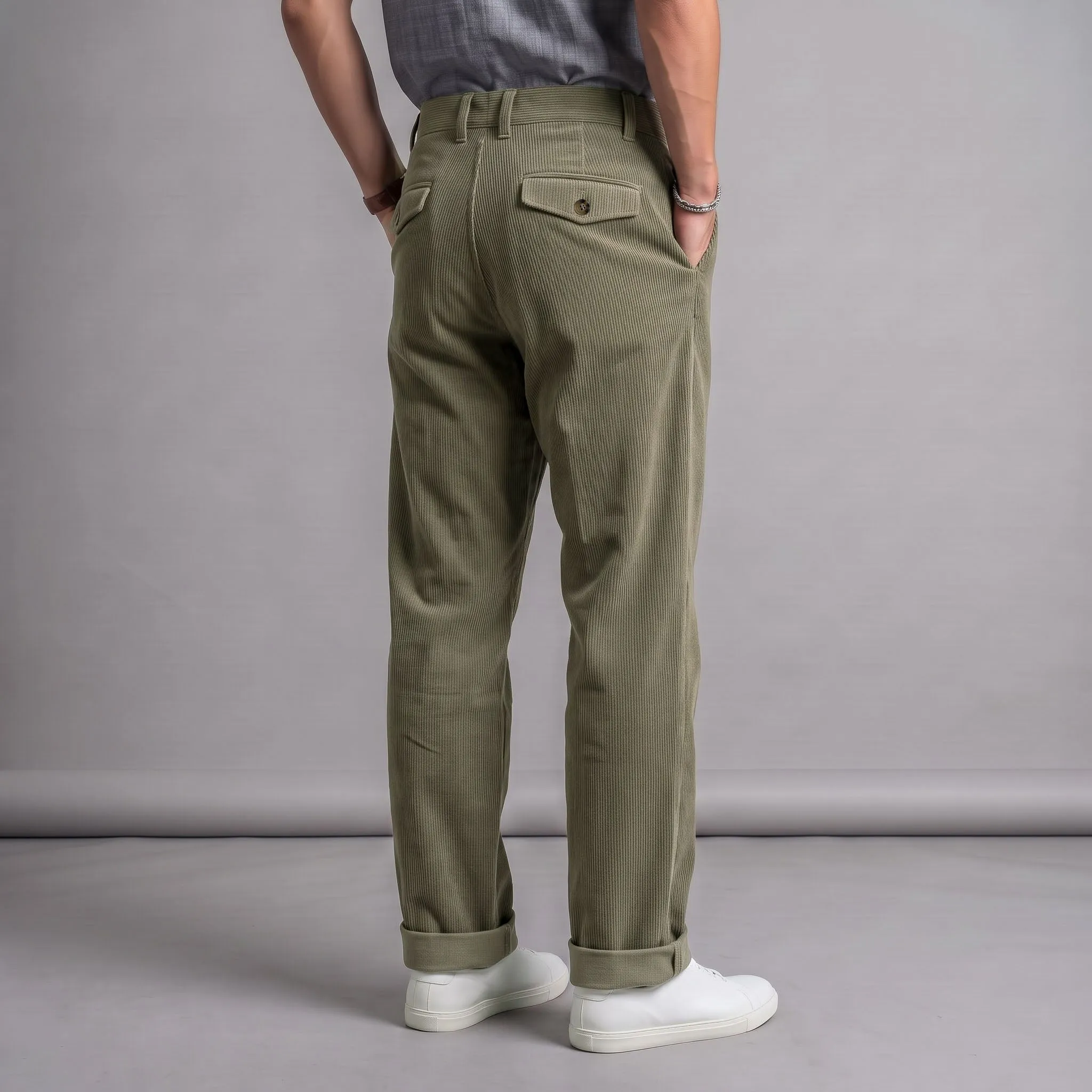 Fairfax Easy Fit Chinos Field Olive Drab Bedford Cord sold by Epaulet Brand product image thumbnail 2