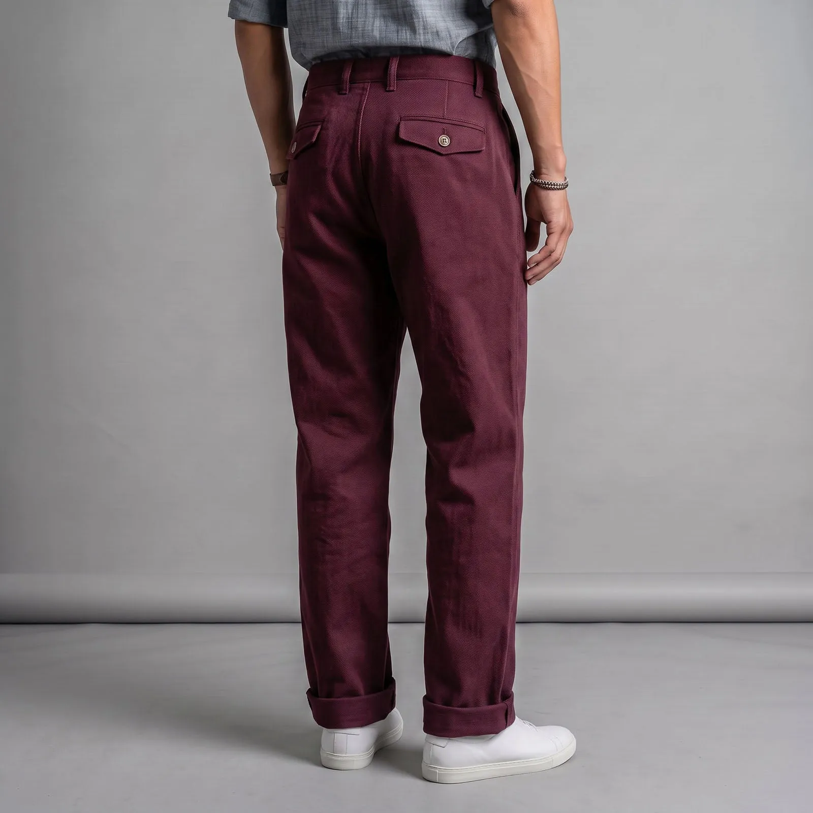 Fairfax Easy Fit Chinos Dyed Oxblood Twill sold by Epaulet Brand product image thumbnail 2