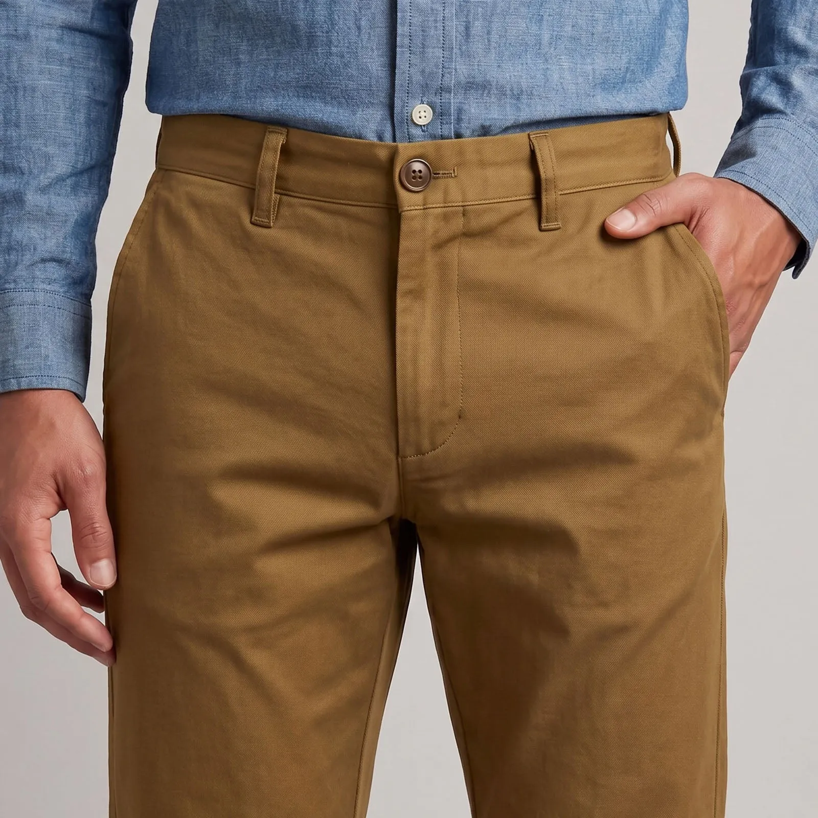 Rivet Chino British Khaki 8oz Italian Twill sold by Epaulet Brand product image thumbnail 2