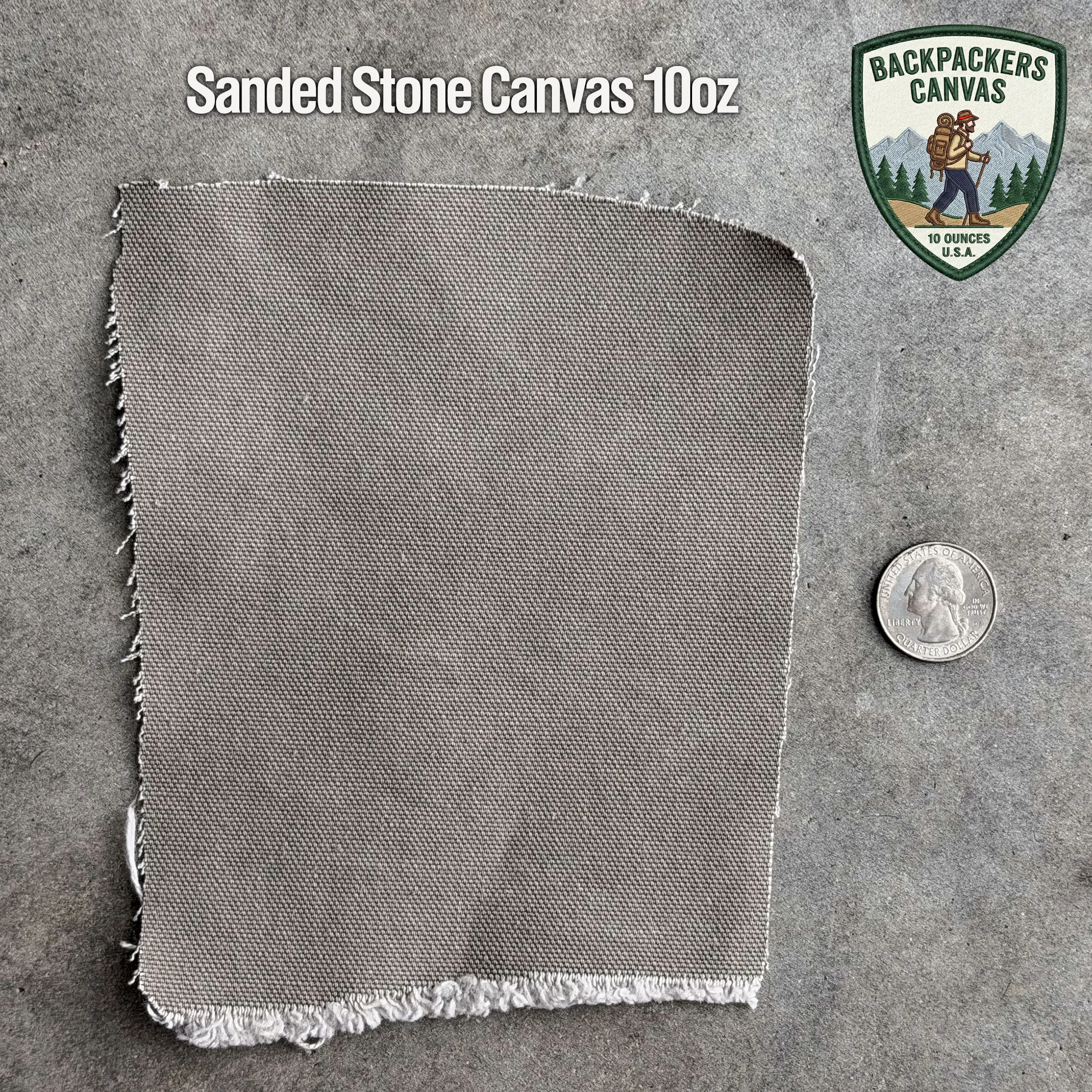 Rivet Chino Sanded Stone 10oz Backpacker Canvas sold by Epaulet Brand product image thumbnail 3