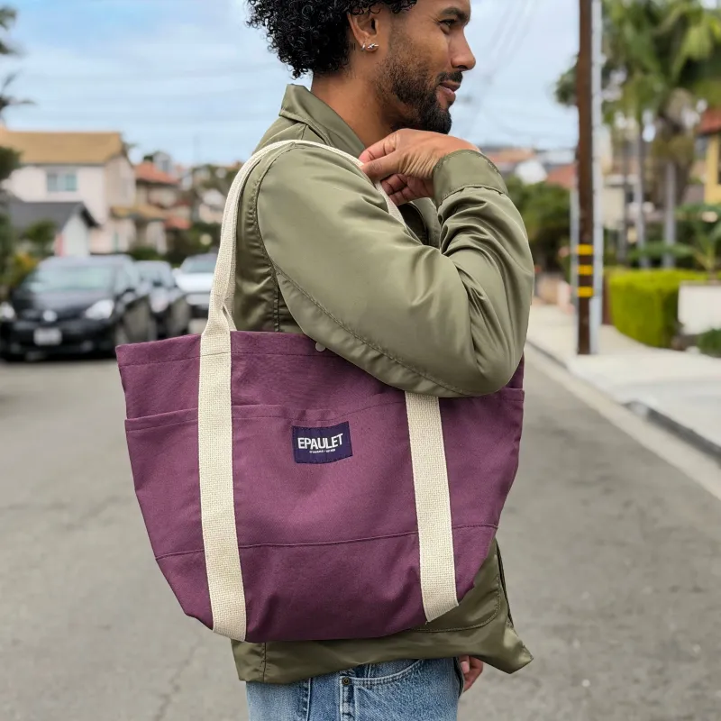 Harbor Tote Bag Raisin Duck Canvas made by Epaulet Brand