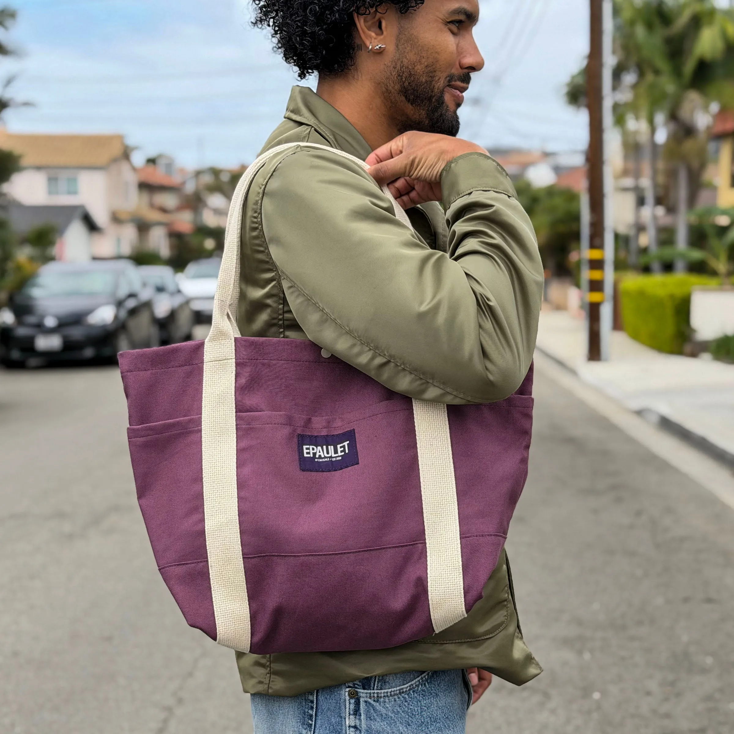 Harbor Tote Bag Raisin Duck Canvas sold by Epaulet Brand