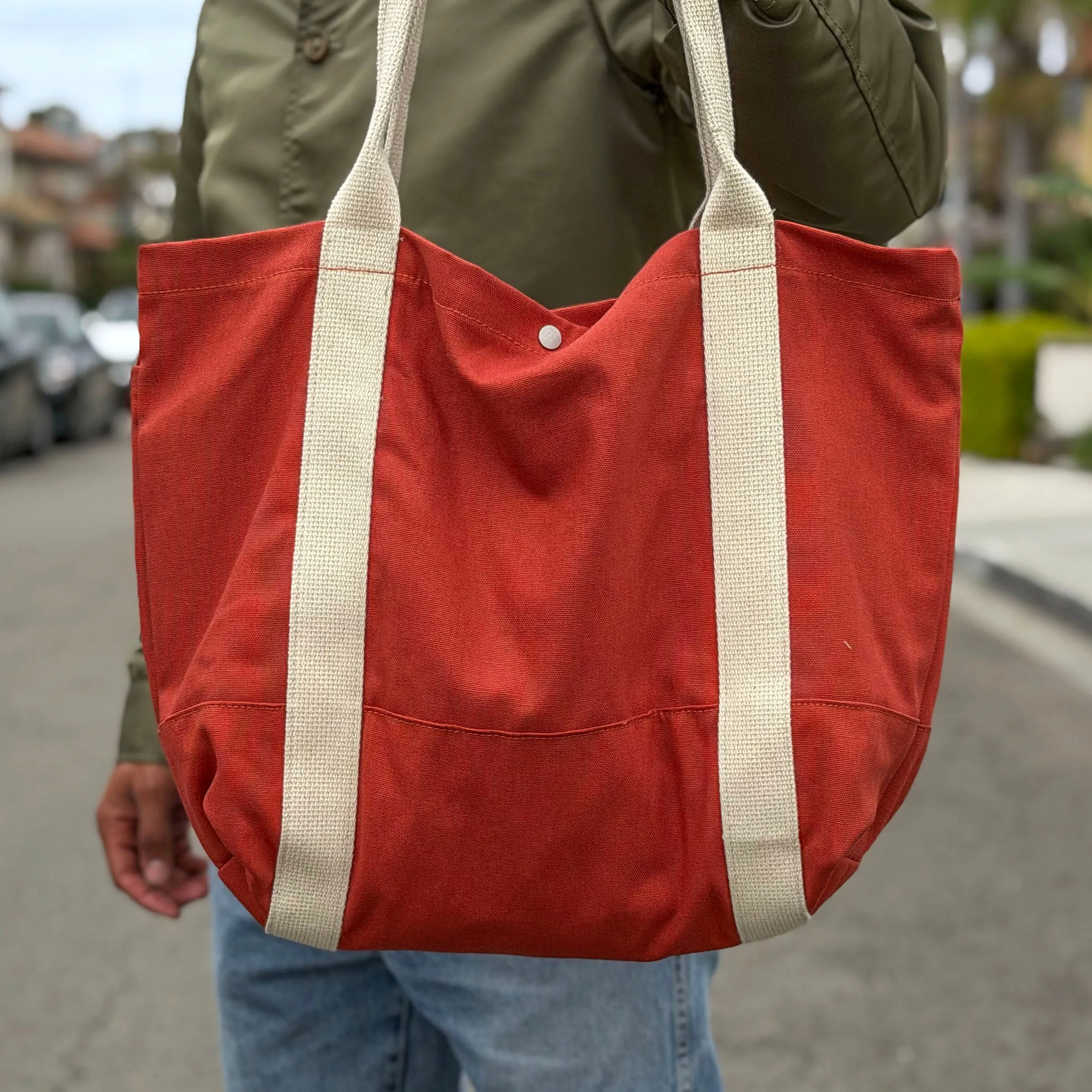 Harbor Tote Bag Dark Persimmon Duck Canvas sold by Epaulet Brand product image thumbnail 4