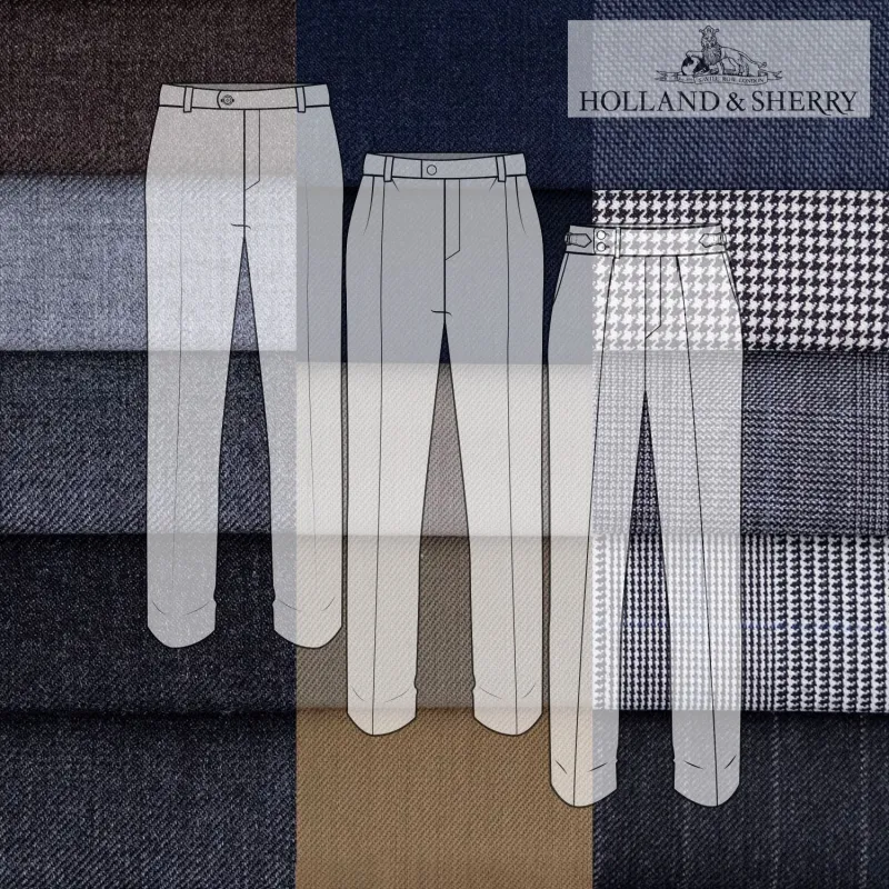 Custom Trousers Holland & Sherry Super 140s made by Epaulet Brand