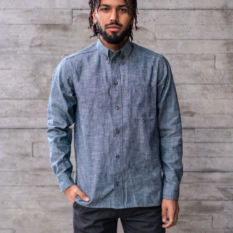 Denim Button Down Shirt Hattori Ichiban Chambray made by Epaulet Brand
