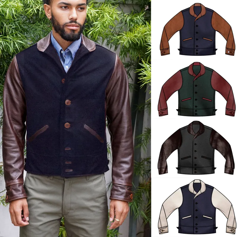 Made to Order Wool & Leather Thorpe Varsity Jacket DEPOSIT made by Epaulet Brand