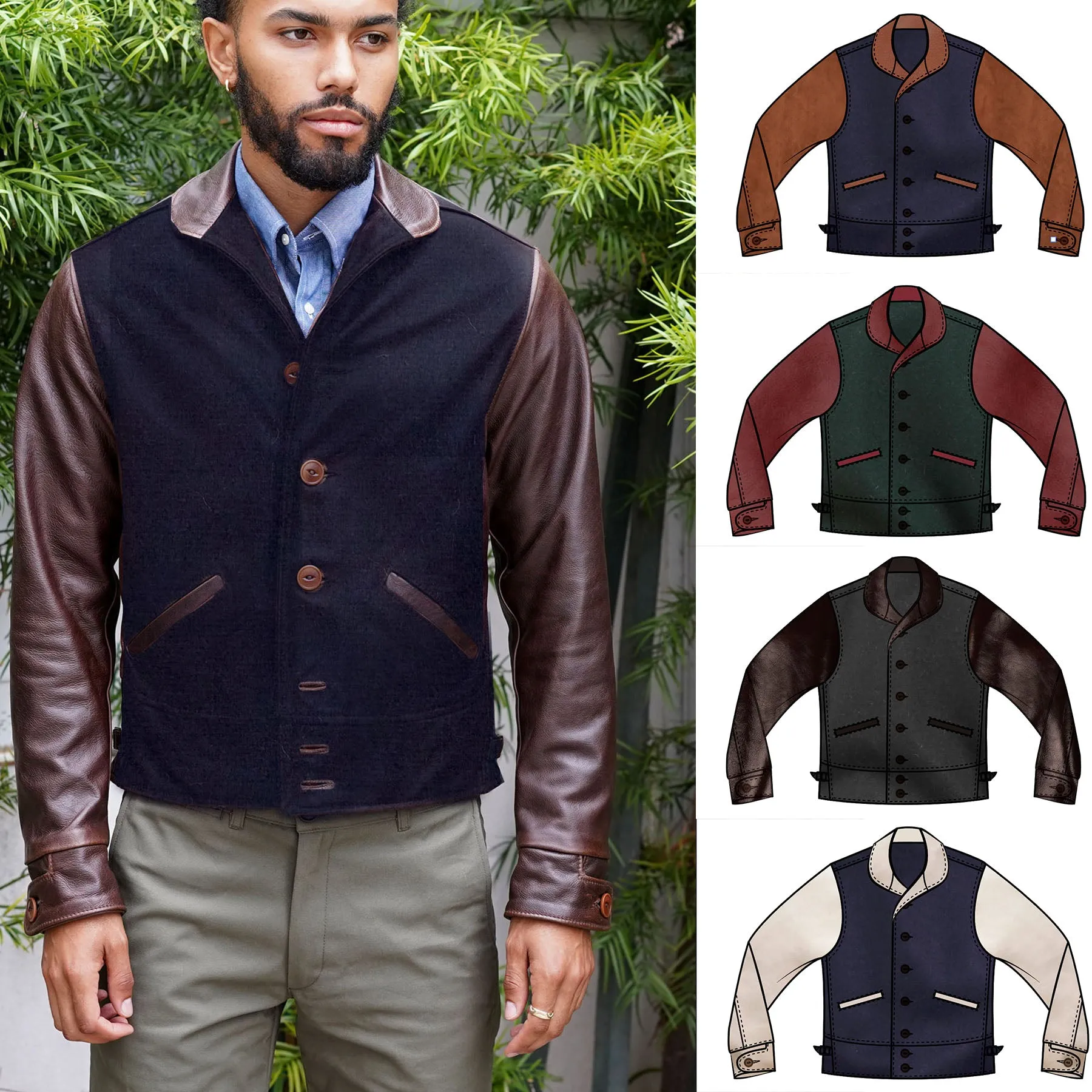 Made to Order Wool & Leather Thorpe Varsity Jacket DEPOSIT sold by Epaulet Brand