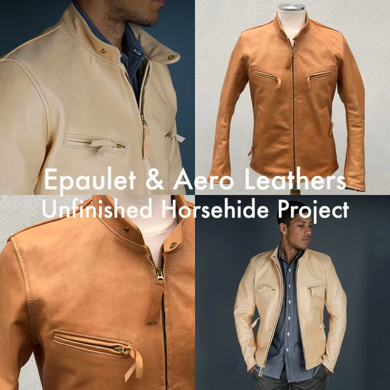Custom Unfinished Horsehide Leather Jacket Project Deposit made by Epaulet Brand
