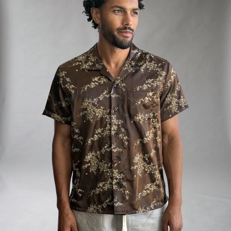 Riviera Cherry Blossom Rayon Short Sleeve Shirt made by Epaulet Brand