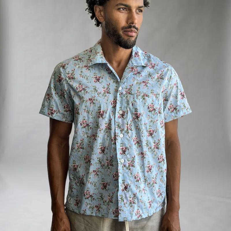 Riviera Sunday Bloom Poplin Short Sleeve Shirt made by Epaulet Brand