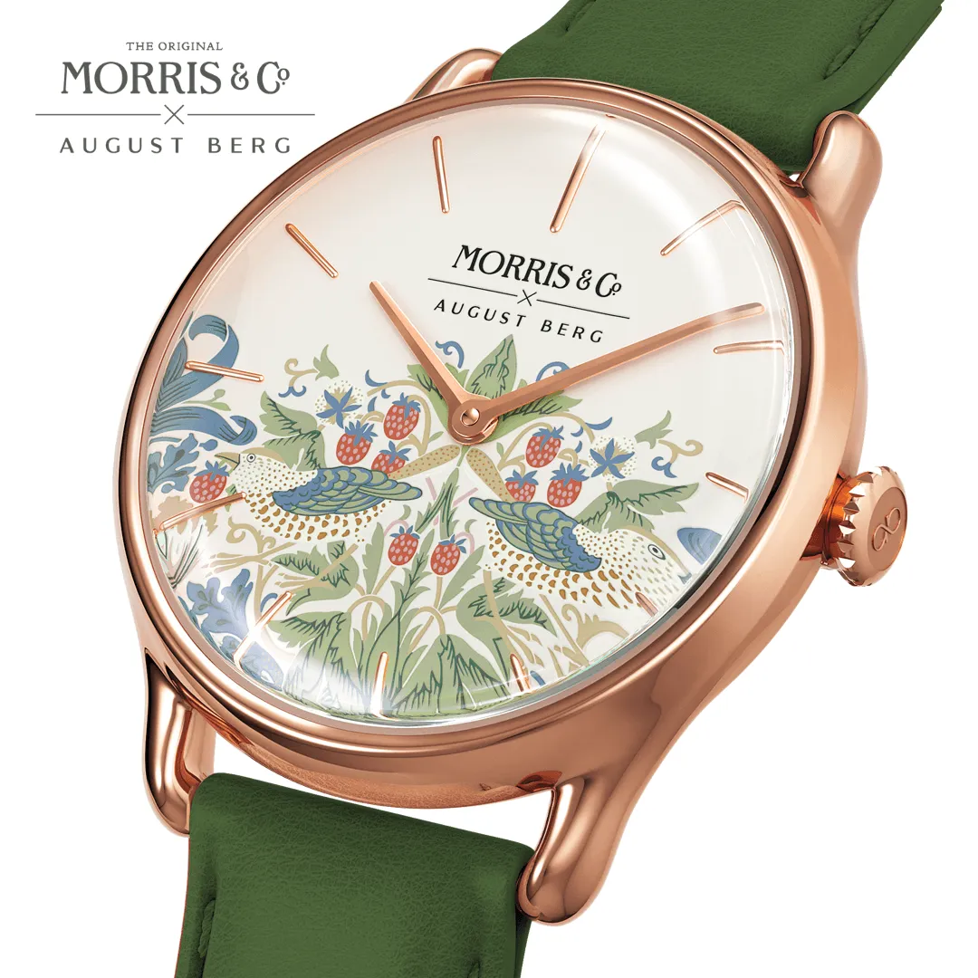 Simply Strawberry Thief Cochineal Olive Green sold by August Berg product image thumbnail 3