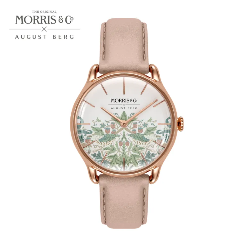 Simply Strawberry Thief Cochineal Pink sold by August Berg