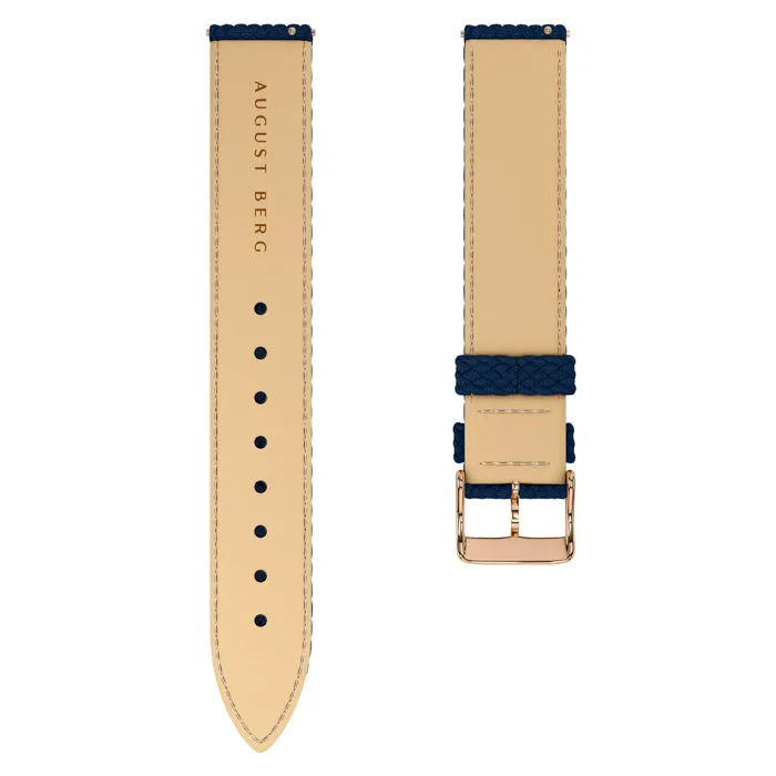 Deep Blue Perlon Rose Gold Buckle Strap sold by August Berg product image thumbnail 2