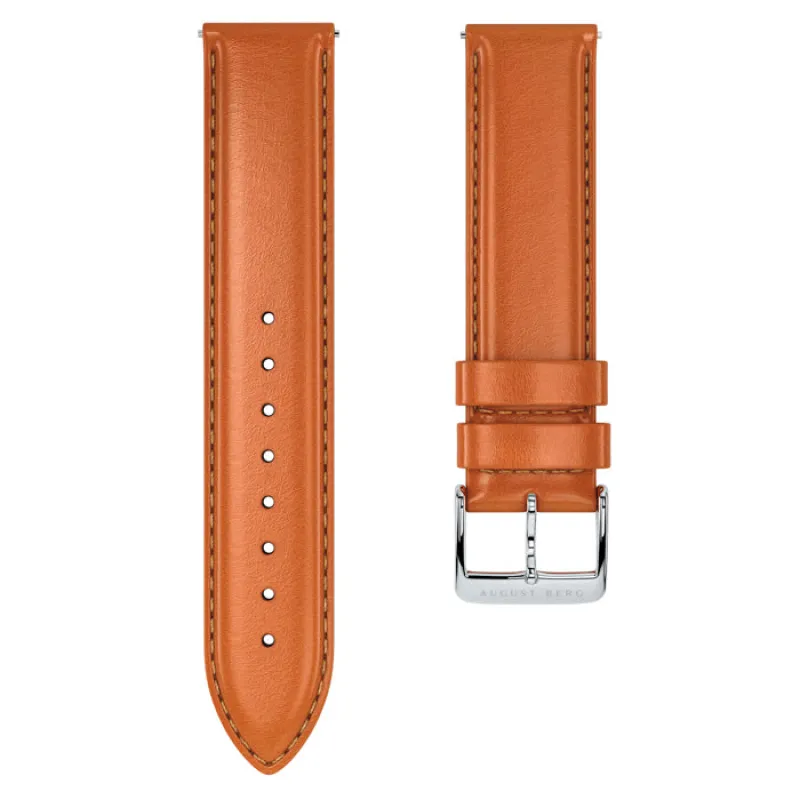 Light Brown Leather Silver Buckle Strap sold by August Berg
