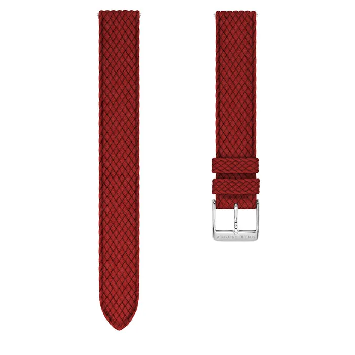 Red Perlon Silver Buckle Strap sold by August Berg