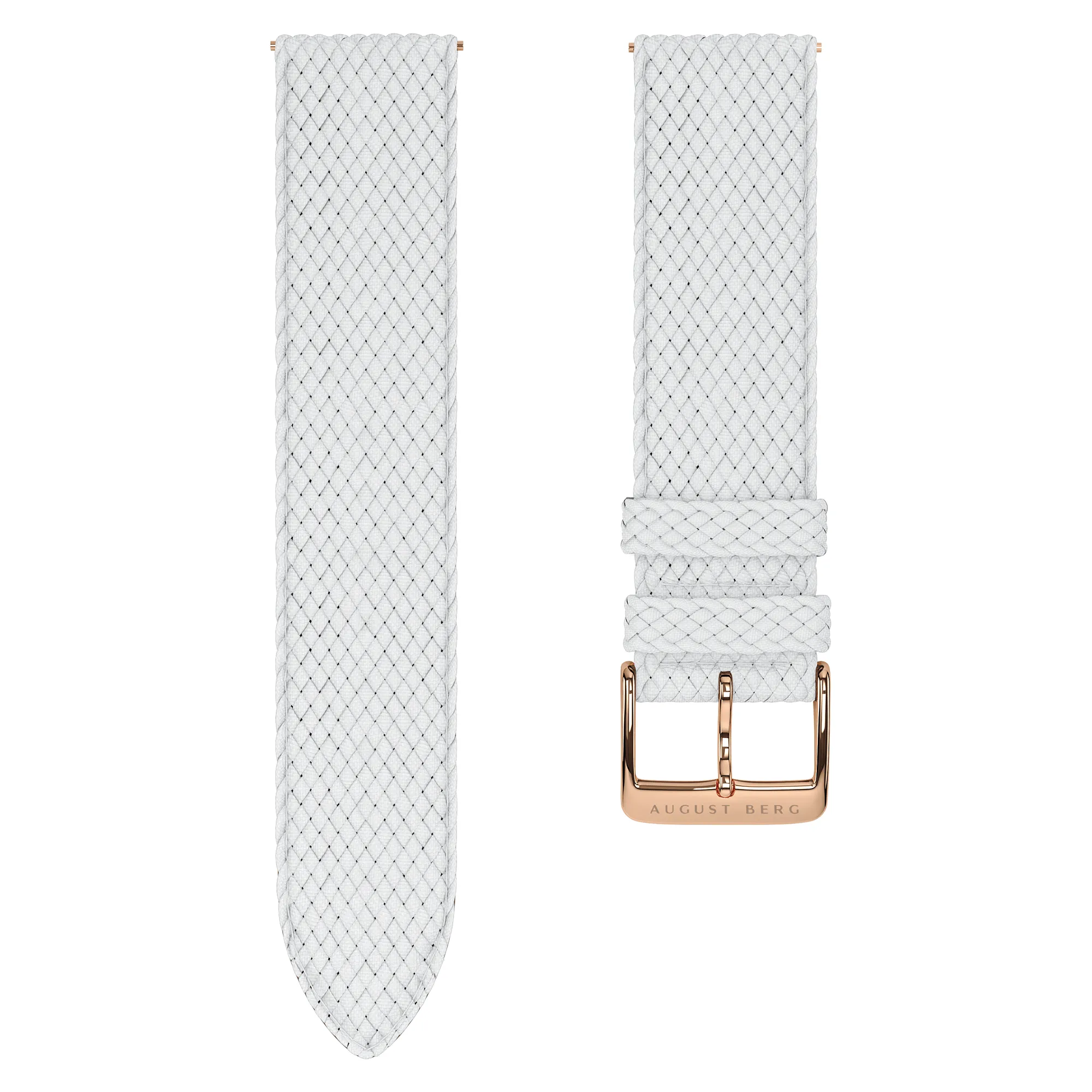 White Perlon Rose Gold Buckle Strap sold by August Berg product image thumbnail 3