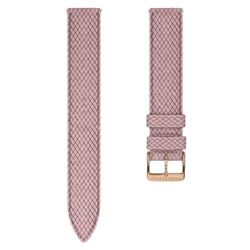 Pink Perlon Rose Gold Buckle Strap sold by August Berg