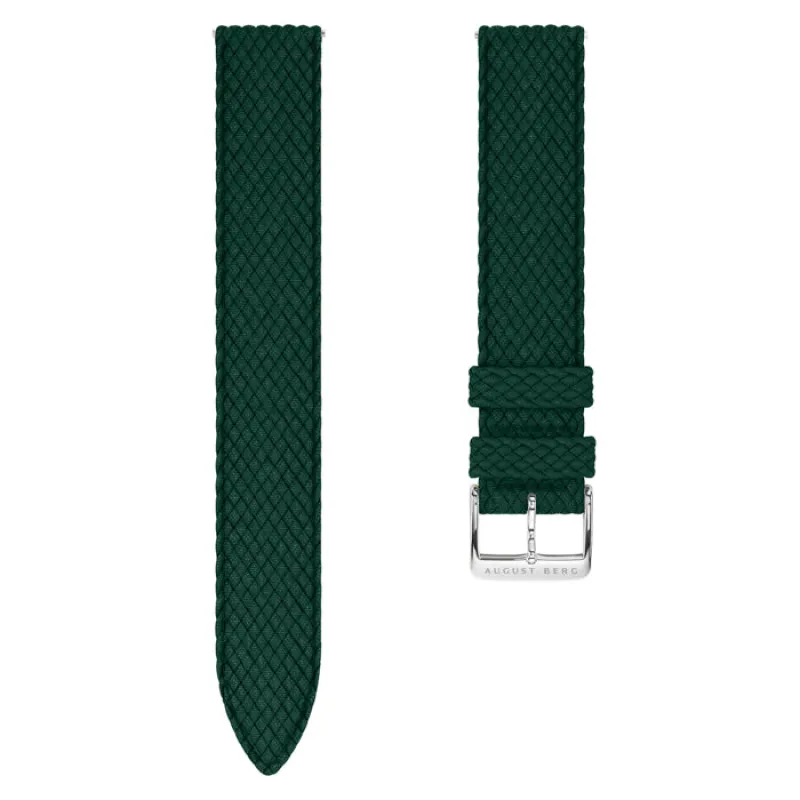 Green Perlon Silver Buckle Strap sold by August Berg