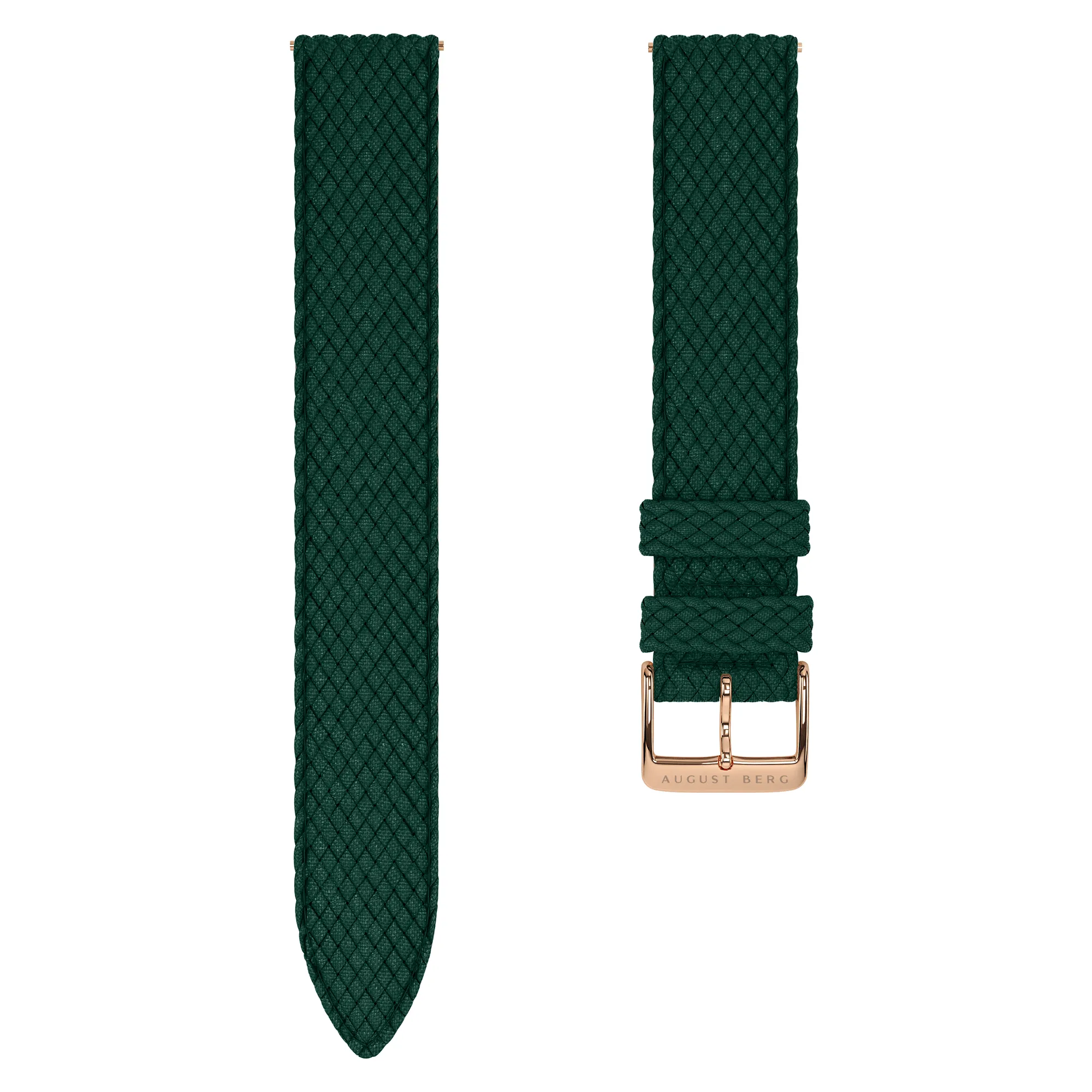Green Perlon Rose Gold Buckle Strap sold by August Berg