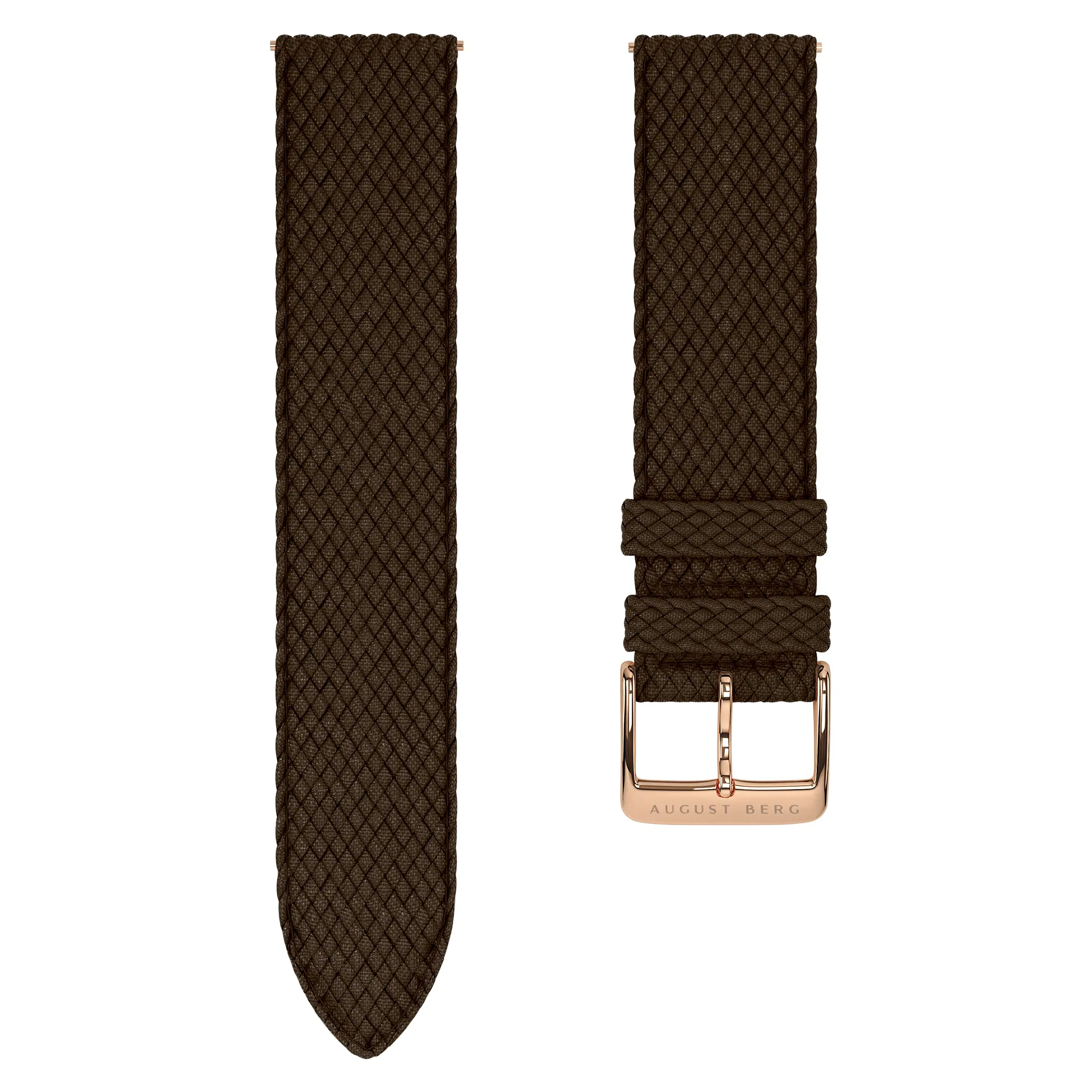 Dark Brown Perlon Rose Gold Buckle Strap sold by August Berg product image thumbnail 3