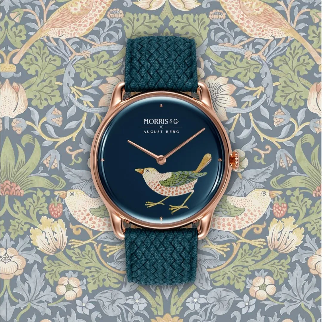 Strawberry Thief Bird Indigo sold by August Berg product image thumbnail 2