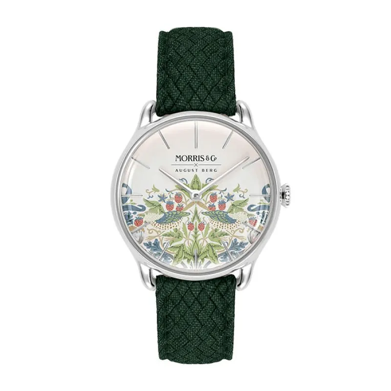 Simply Strawberry Thief Cochineal Olive Green made by August Berg