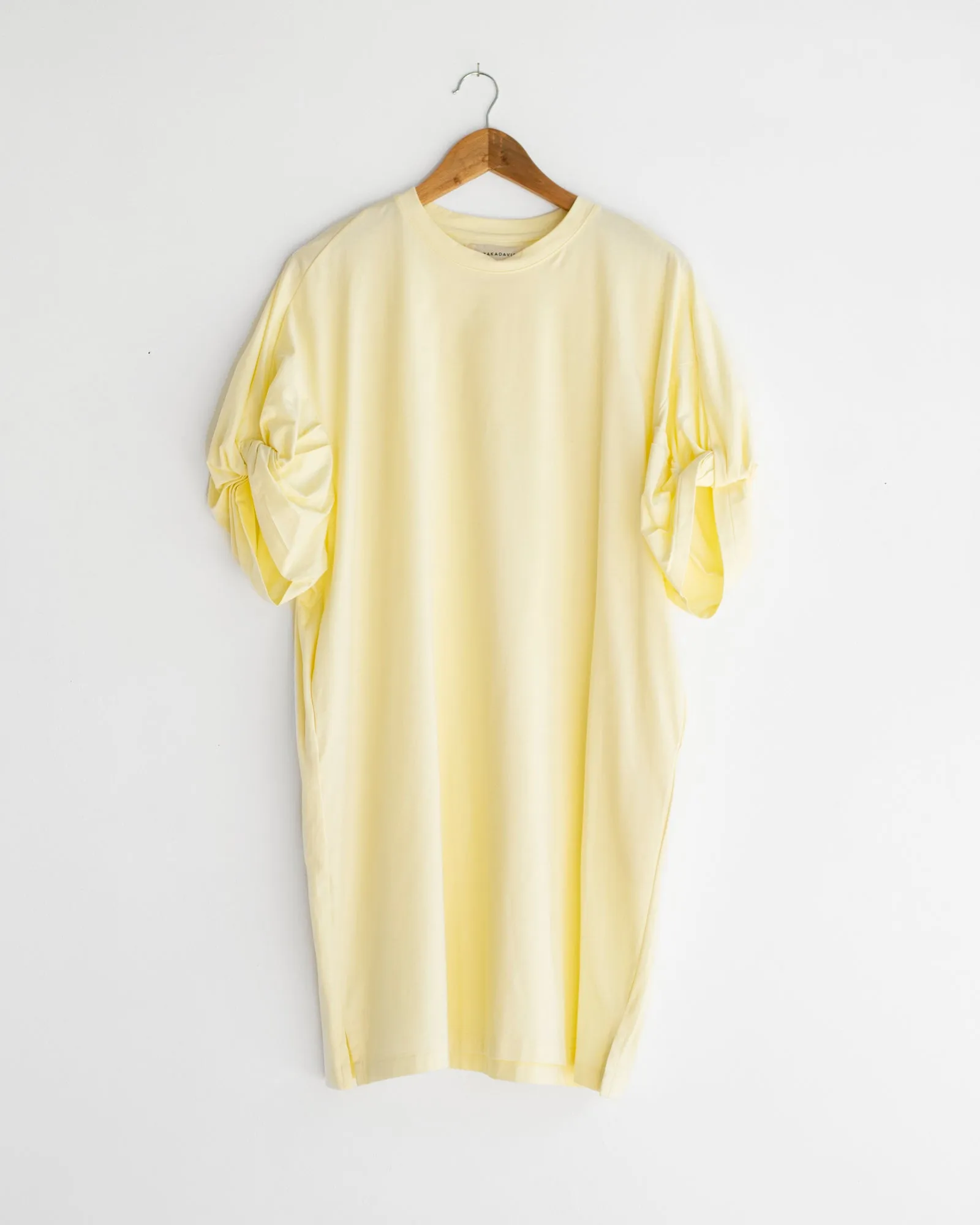 Sayaka Davis - Twisted Sleeve Mini Dress in Lemon sold by Mary MacGill