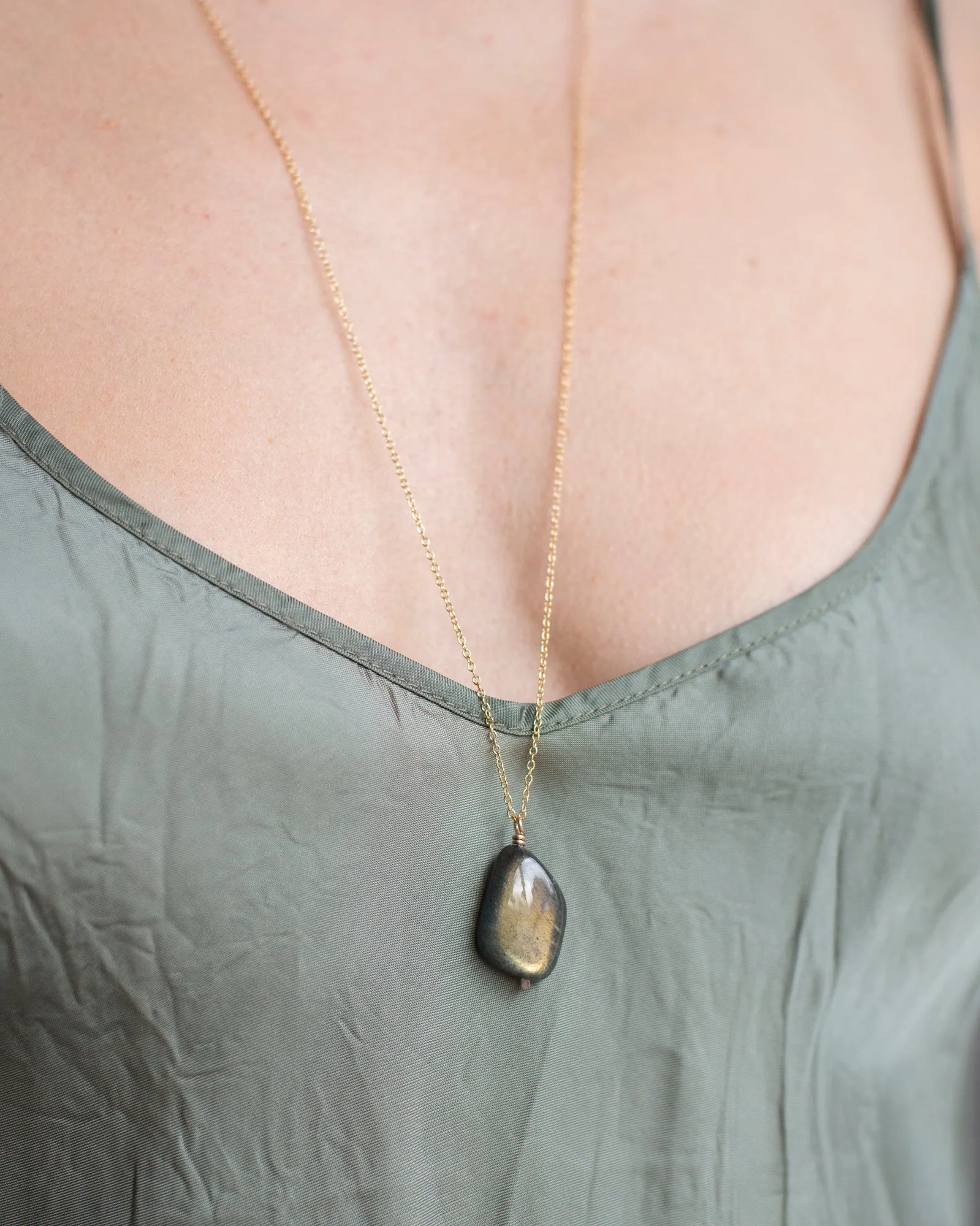 Labradorite Drop Necklace sold by Mary MacGill