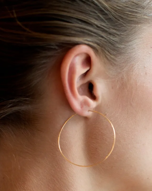 14K Hammered Hoops sold by Mary MacGill