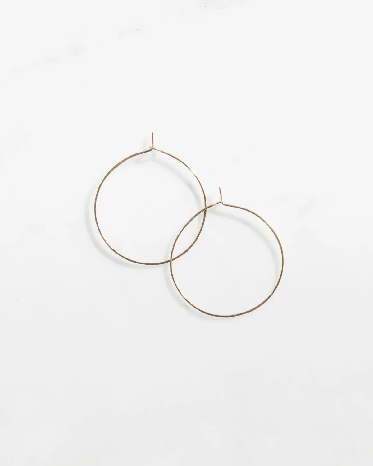 14K Hammered Hoops sold by Mary MacGill product image thumbnail 2