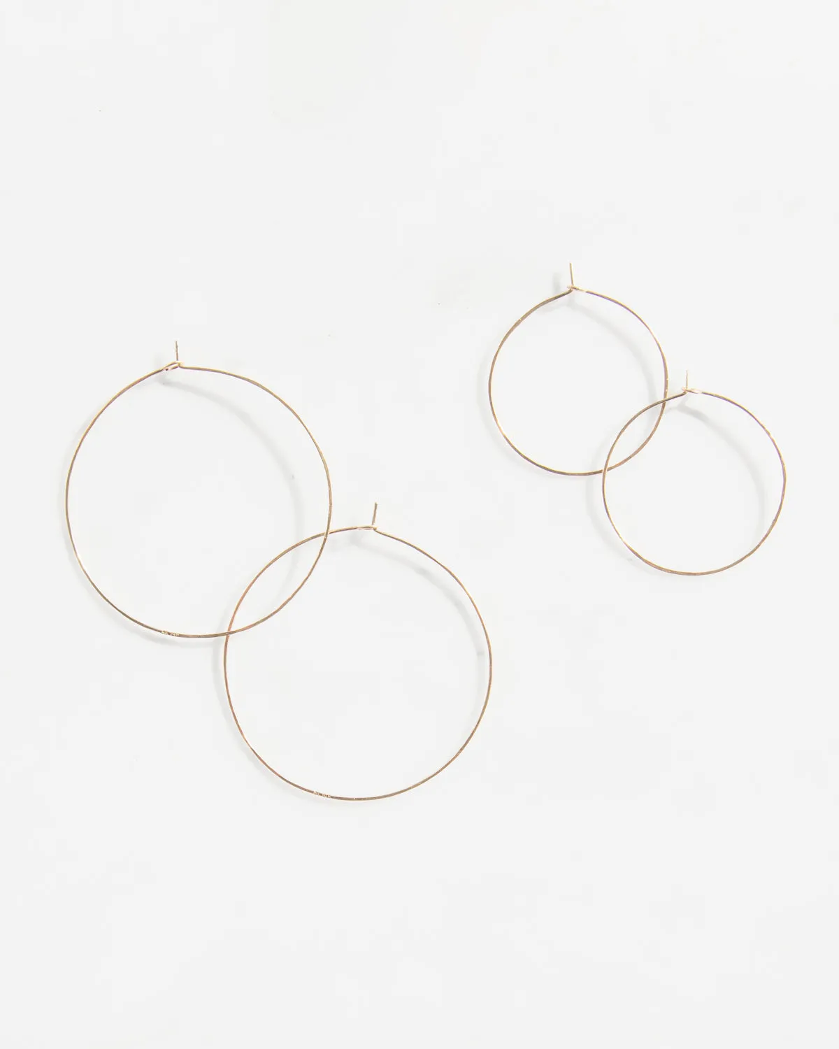 14K Hammered Hoops sold by Mary MacGill product image thumbnail 5