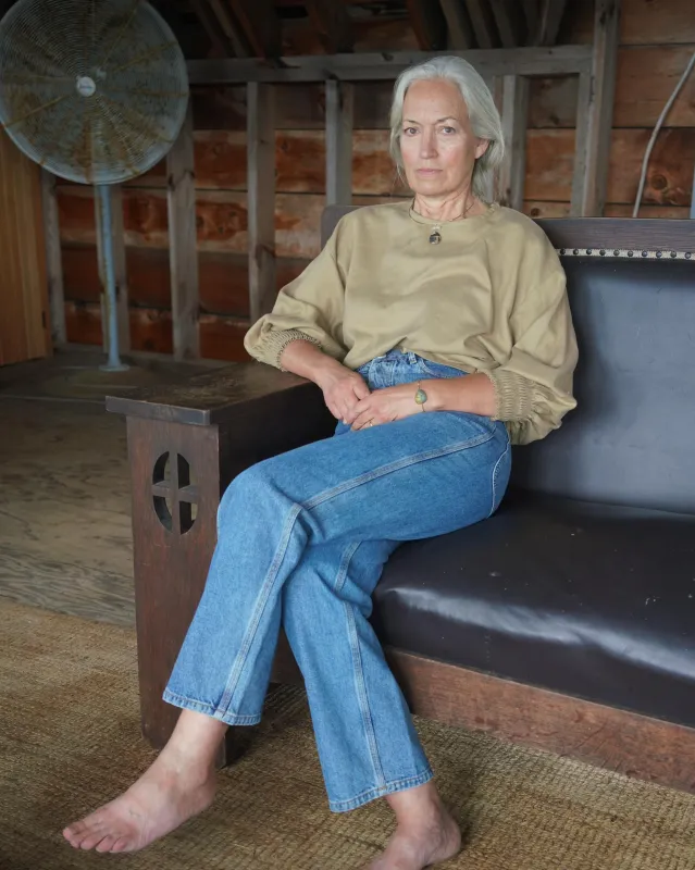 Black Crane - Accordion Top in Mocha sold by Mary MacGill