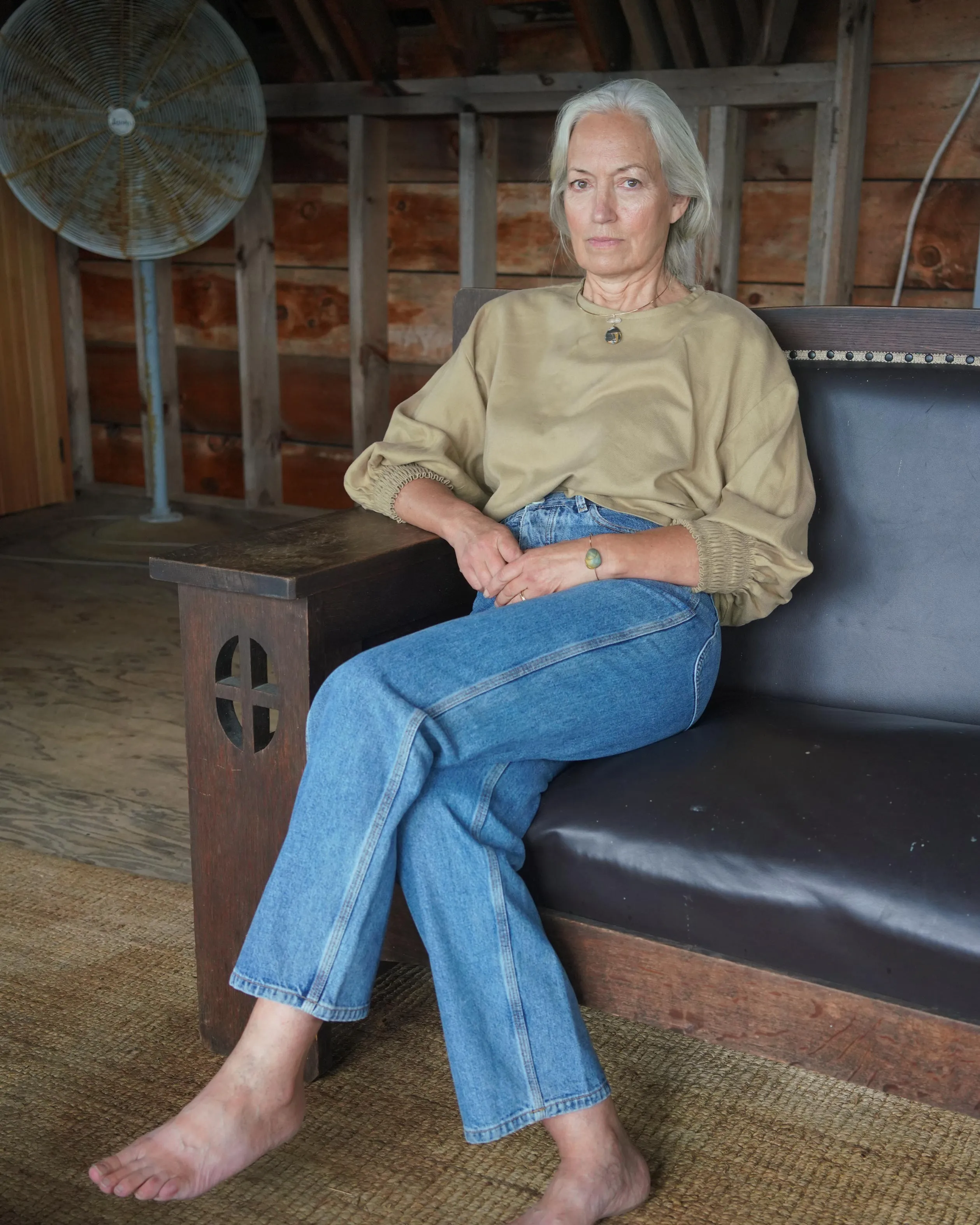 Black Crane - Accordion Top in Mocha sold by Mary MacGill