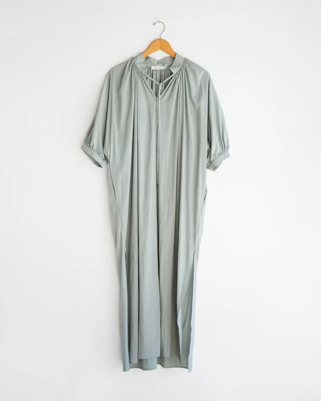 Mijeong Park - Shirred Maxi Dress in Mint Grey sold by Mary MacGill