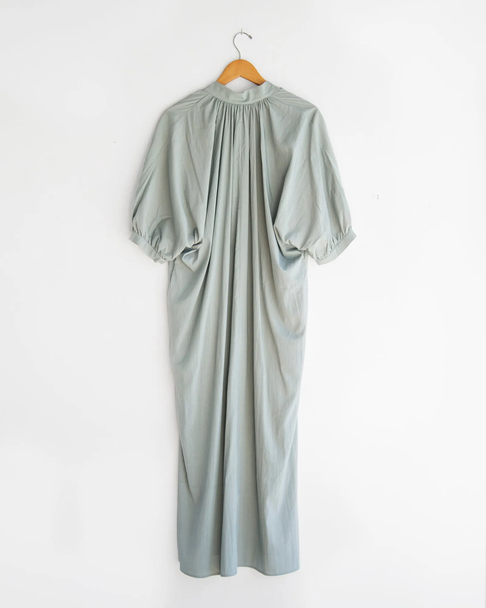 Mijeong Park - Shirred Maxi Dress in Mint Grey sold by Mary MacGill product image thumbnail 4